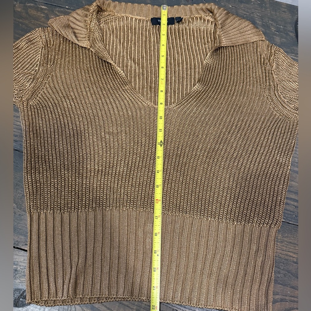 Theory Brown Cowl Neck Sweater with Ribbed Texture - Picture 5 of 5